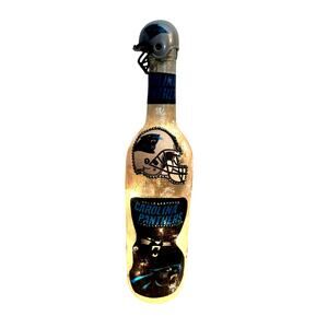 Carolina Panthers Designer Glass Bottle w/ Lights *Unique Gift Idea